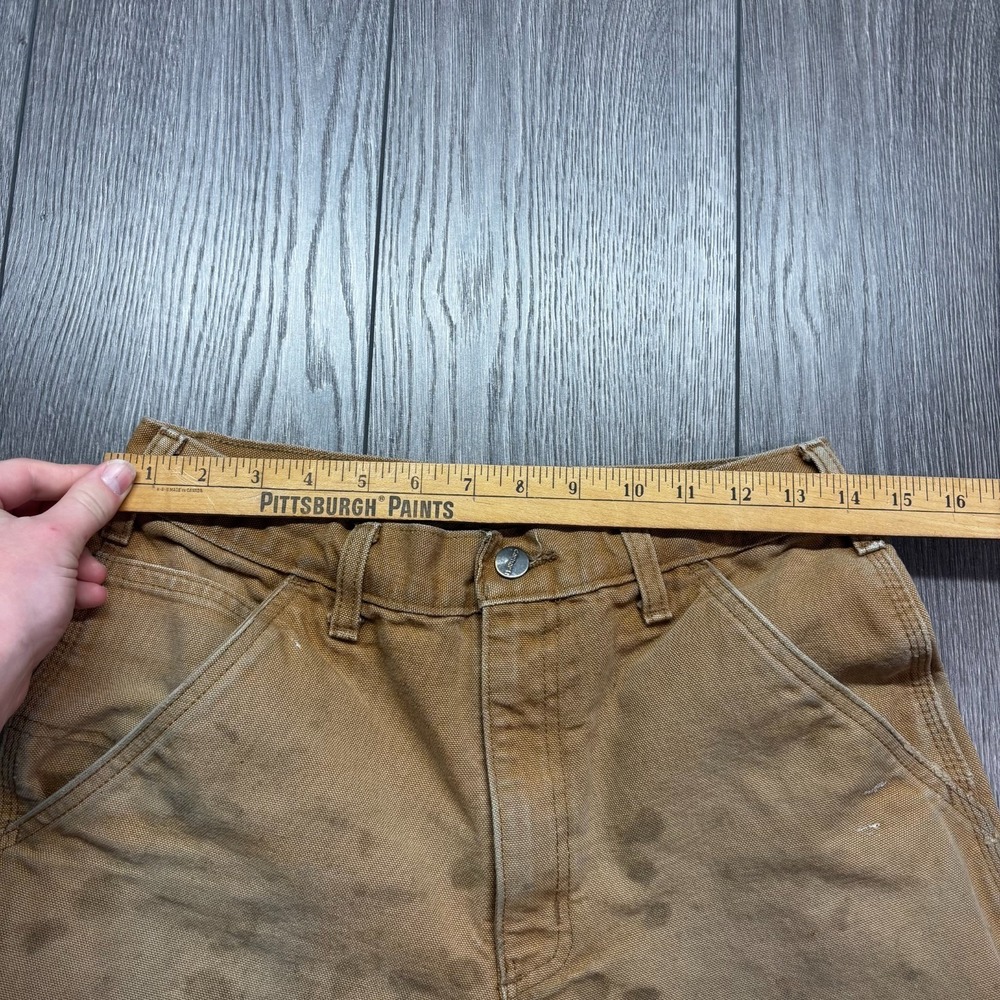 Vintage Carhartt Pants Mens 30x34 Carpenter Original Faded Canvas B11 BRN Y2k - Picture 9 of 11